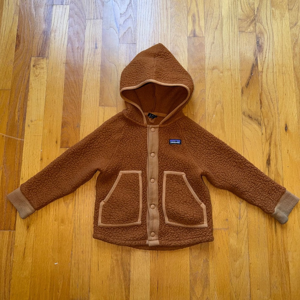 Patagonia Toddler Los Gatos Hooded Fleece Jacket Henna Brown 4T Fleece Fall